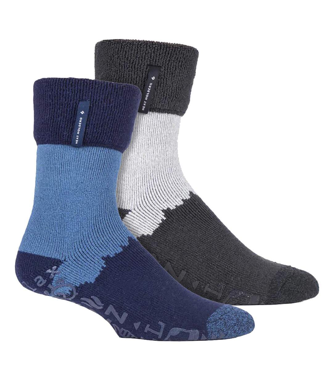 2 Pairs Mens Thermal Bed Socks | Soft Warm Cosy Winter Lounge Socks-1
