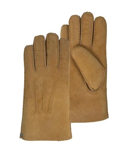Isotoner Gants homme chauds et doux, en cuir de mouton retourné