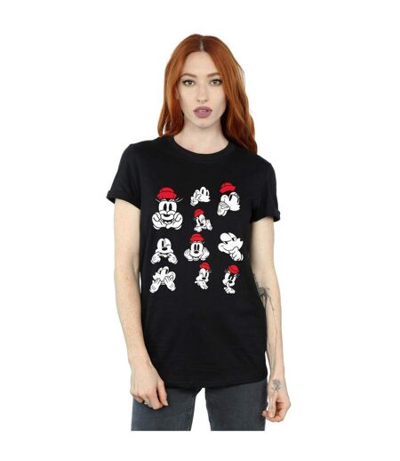 Disney Femme/Ladies Minnie Mickey Photo Poses Coton Boyfriend T-Shirt (Noir) - UTBI38132