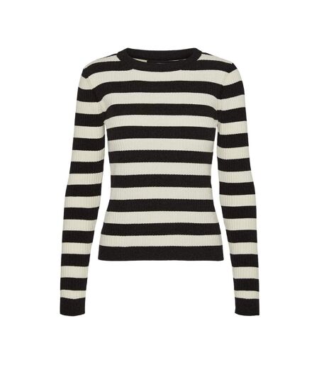 Pull beige/noir femme vero moda chili