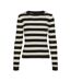 Pull beige/noir femme vero moda chili-1