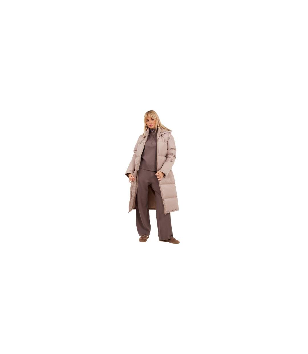 Doudoune Matelassée Femme Beige Gris Brave Soul-1