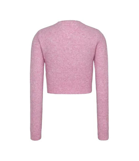 Pull Femme Rose Vif Chiné Tommy Jeans