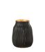 Vase à Rainures en Verre Louis 20cm Noir-2