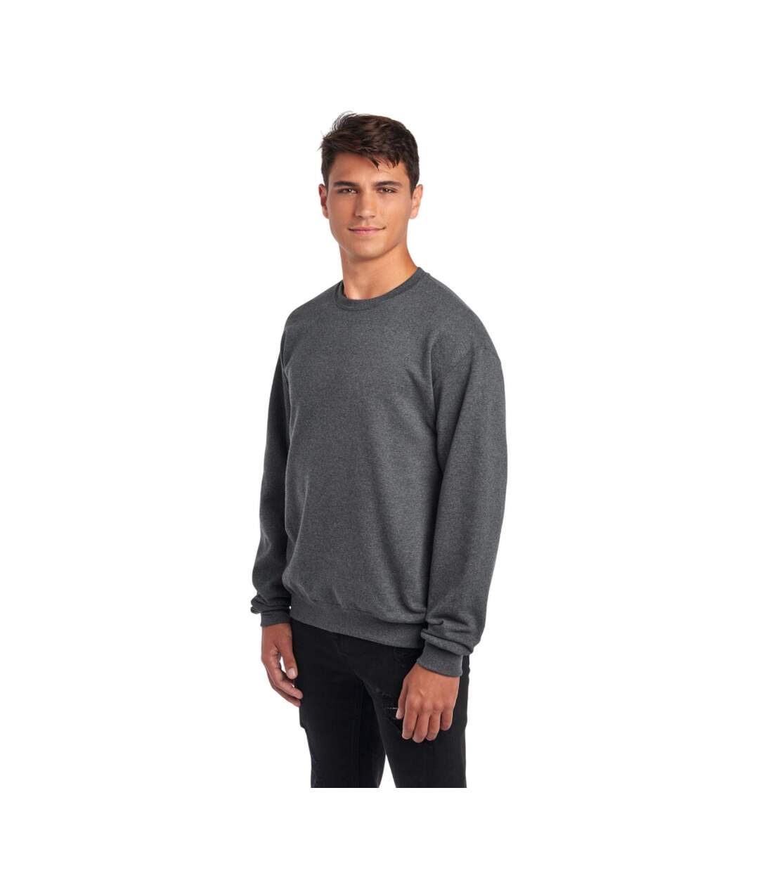 Sweat Adulte Noir Chiné Jerzees-1