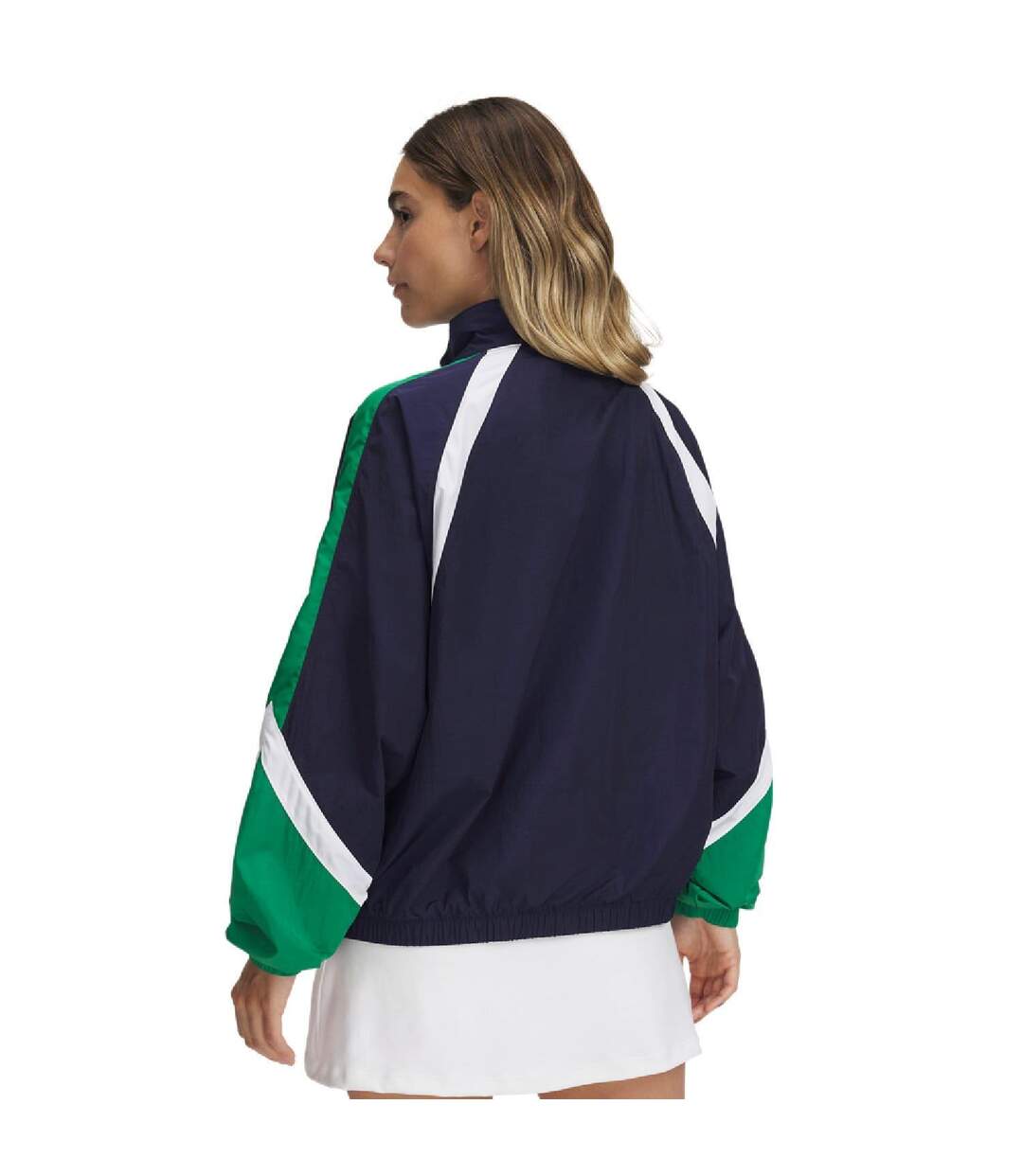 Womens/ladies Icon Crinkle Jacket Blue Green White Under Armour-2