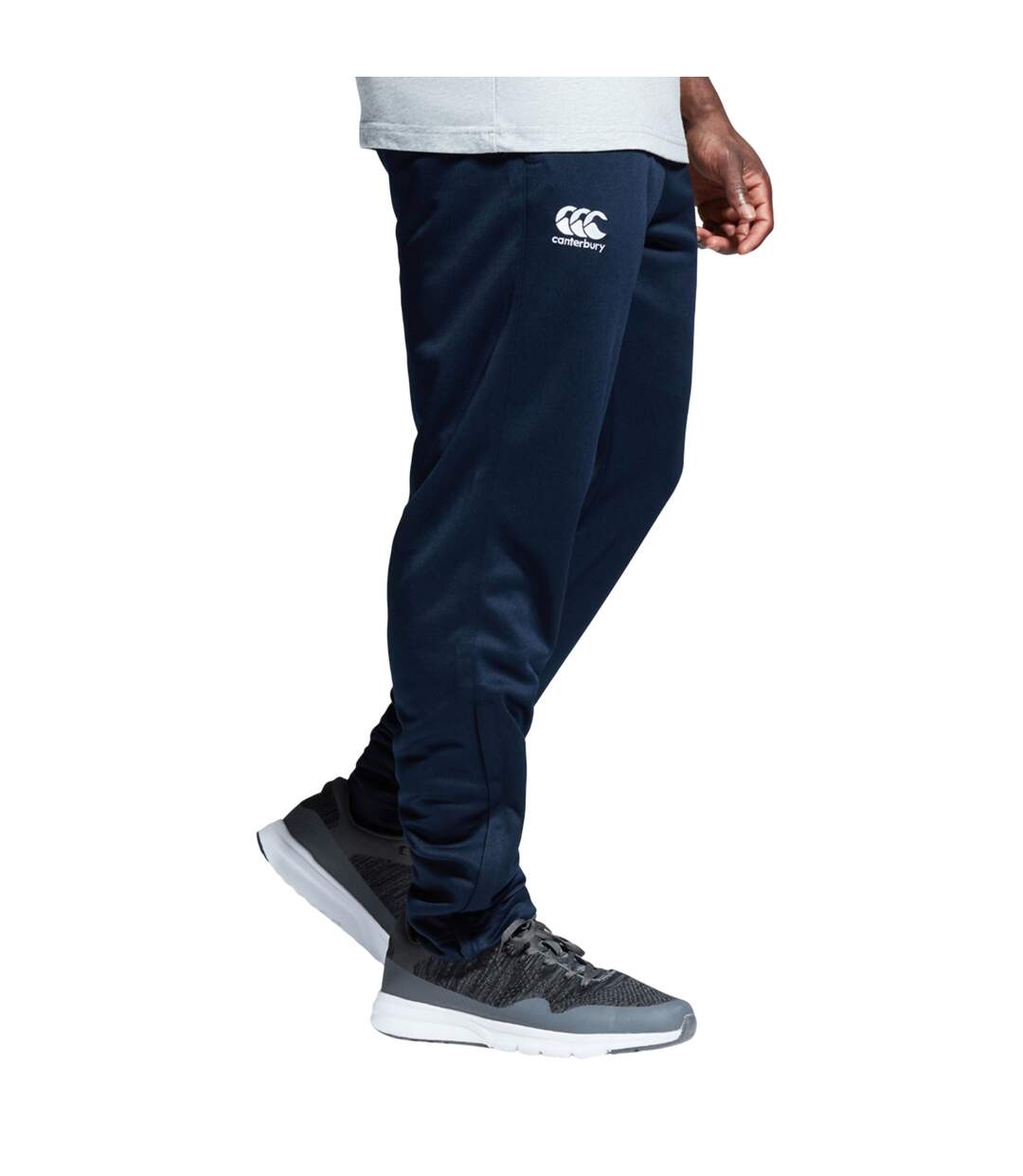 Mens Knitted Stretching Tapered Leg Jogging Bottoms Navy Canterbury-4