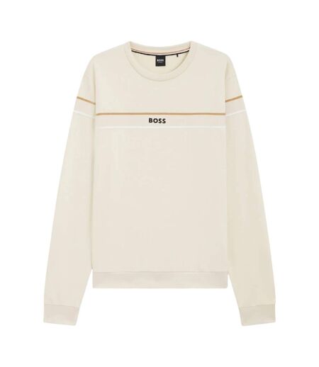 Mens Iconic Crew Neck Sweatshirt White Hugo Boss