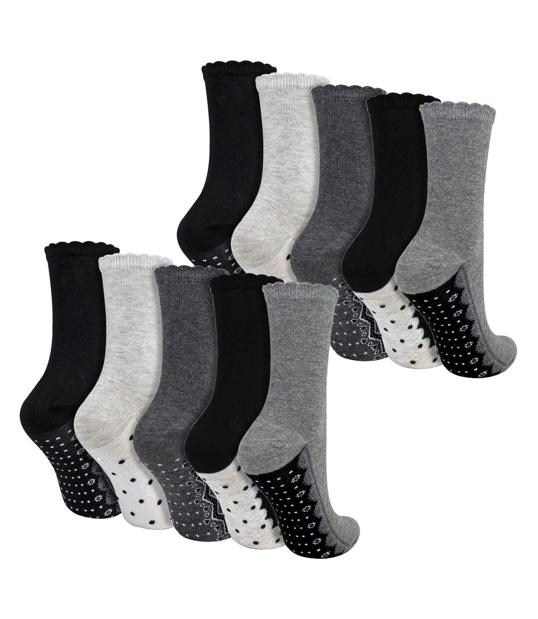 Sock Snob - 10 Paires de Chaussettes Femme à Dentelle et Pois en Coton Doux-1