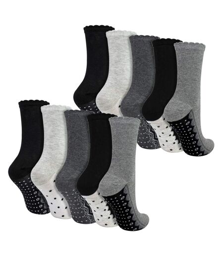 Sock Snob - 10 Paires de Chaussettes Femme à Dentelle et Pois en Coton Doux