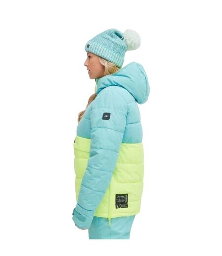 Blouson De Ski Motif Bloc De Couleurs Femme Bleu Vert O´Neill