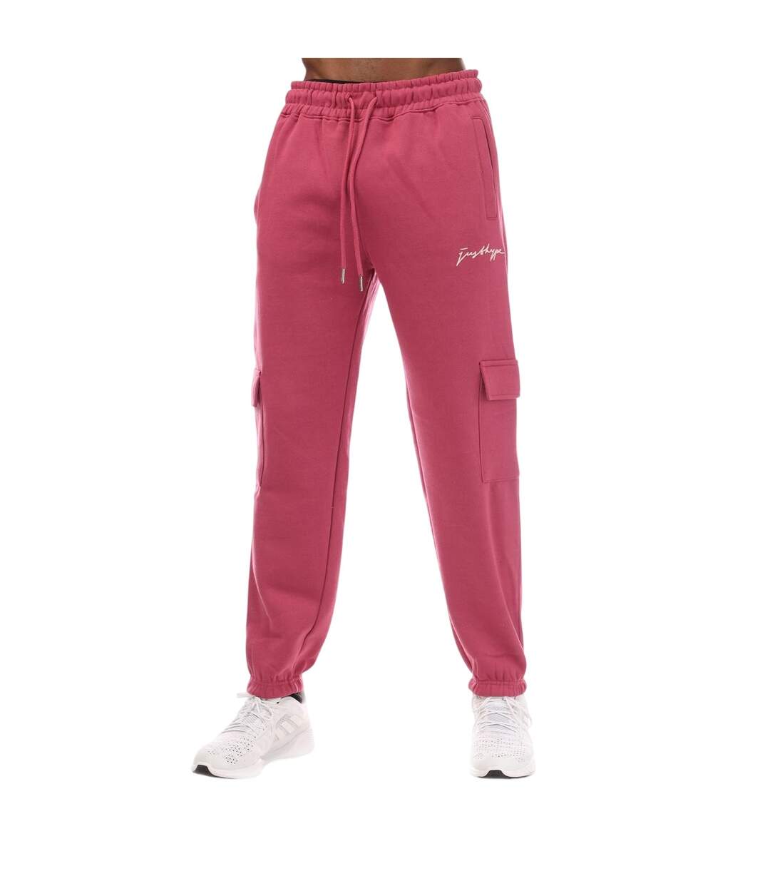 Pantalon De Jogging À Poches Motif/style Uni Homme Rose Hype-1