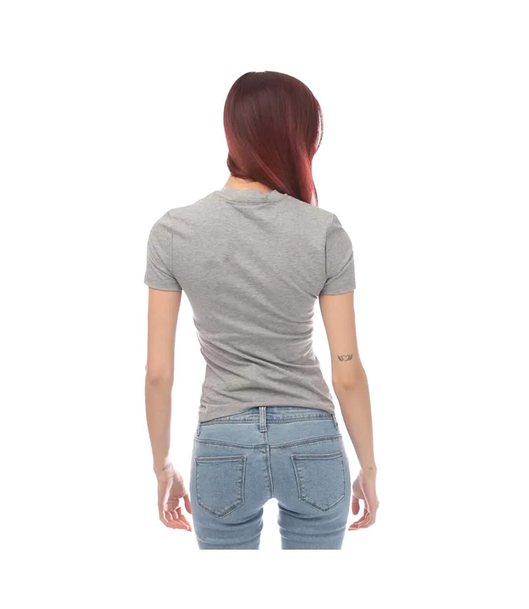 T-shirt Helvetica Femme Gris Blanc Off-White-2