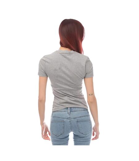 T-shirt Helvetica Femme Gris Blanc Off-White