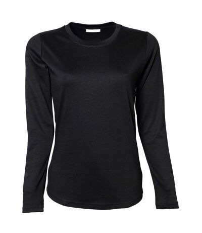 Tee Jays Womens/Ladies Interlock Long Sleeve T-Shirt (Black) - UTBC3322