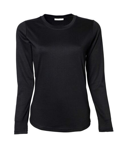 Tee Jays Womens/Ladies Interlock Long Sleeve T-Shirt (Black) - UTBC3322