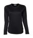 Tee Jays Womens/Ladies Interlock Long Sleeve T-Shirt (Black) - UTBC3322-1