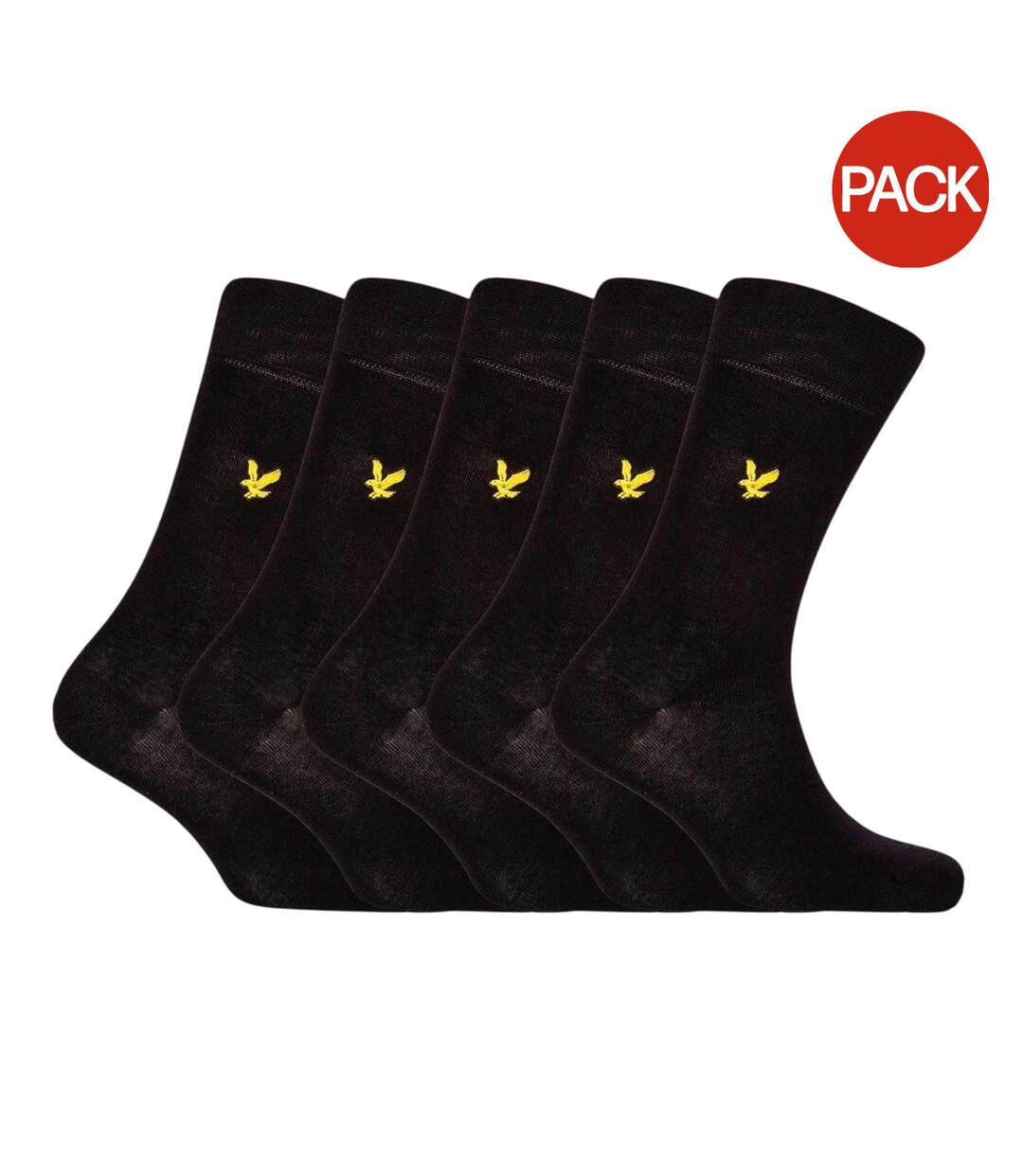 Lot De 5  Paires De Chaussettes Motif/style Logo Brodé Core Homme Noir Lyle & Scott-1