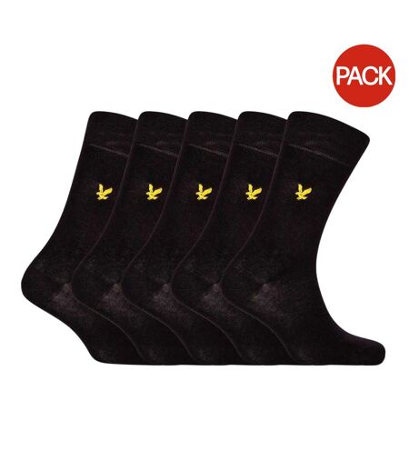 Lot De 5  Paires De Chaussettes Motif/style Logo Brodé Core Homme Noir Lyle & Scott