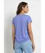 T-shirt uni col rond dentelle manches kimono-2