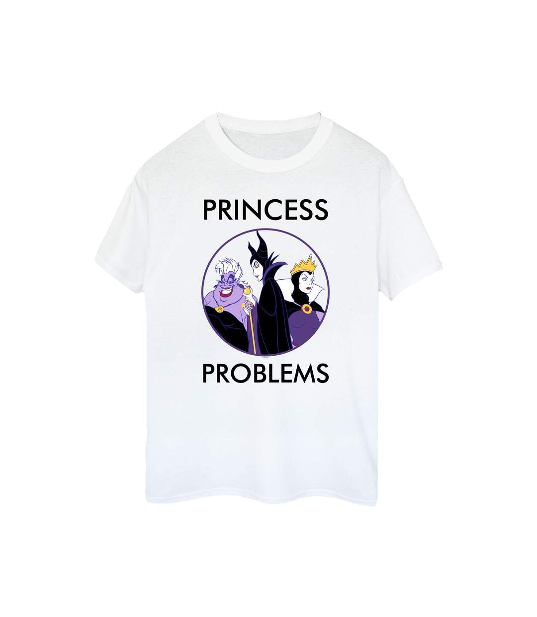 Disney Femme/Ladies Villains Princess Headaches Coton Boyfriend T-Shirt (Blanc) - UTBI47938-1