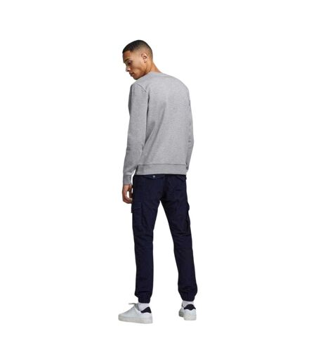 Mens Basic Sweatshirt Light Grey Jack And Jones