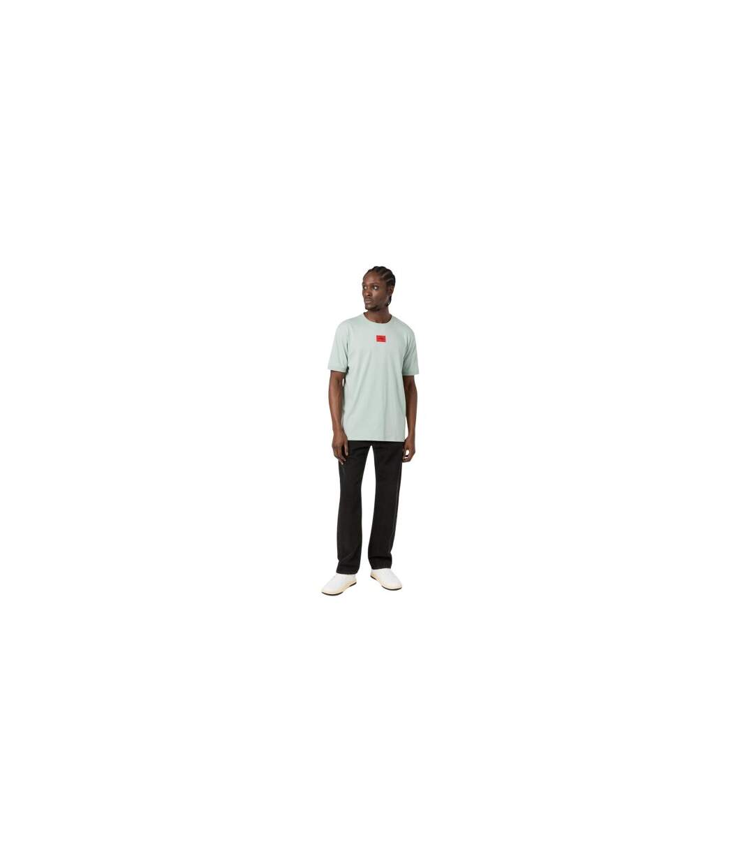 T-shirt Motif/style Logo Sur Poitrine Diragolino Homme Vert Clair Hugo-1