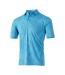 Mens jacquard uv protection golf polo shirt turquoise Island Green