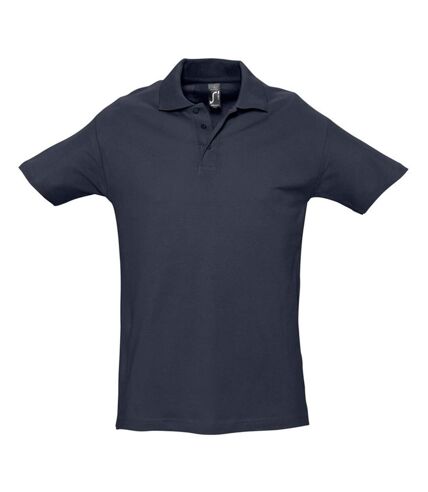 SOLS Mens Spring II Short Sleeve Heavyweight Polo Shirt (Navy)