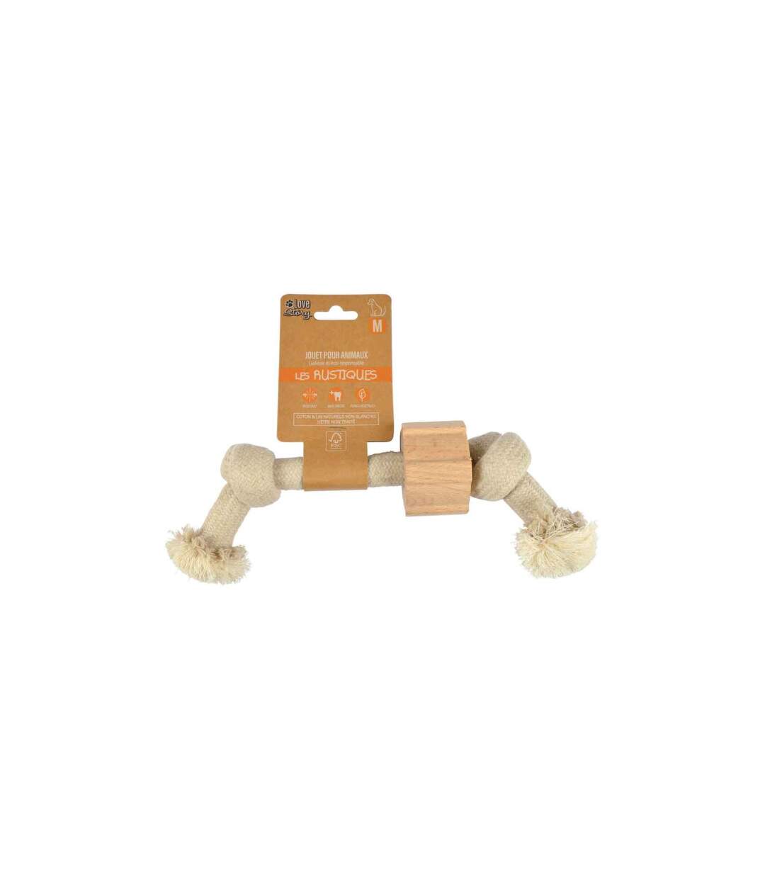 Jouet pour Chien Corde 2 Nœuds 30cm Naturel-4