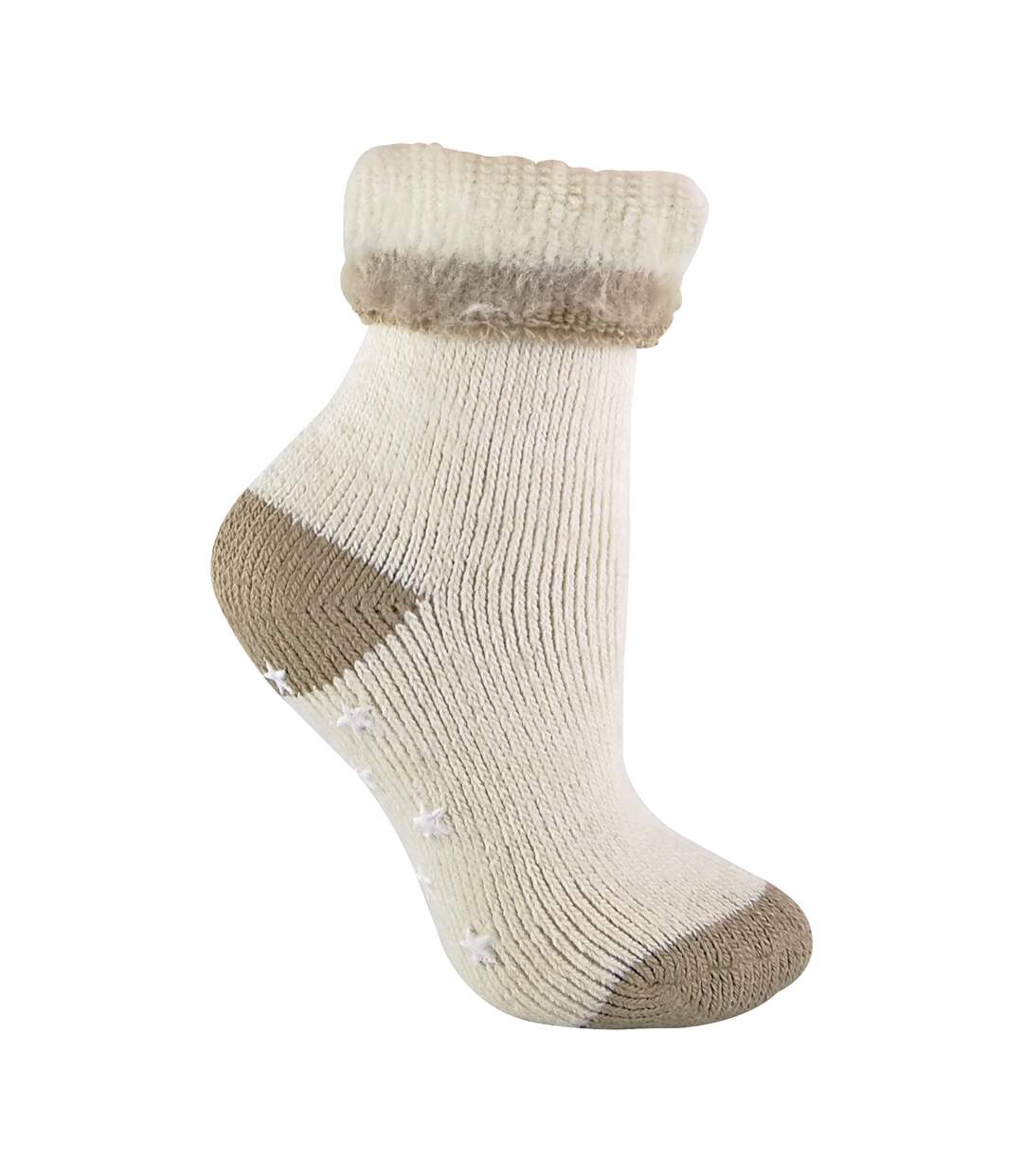 1 Pack Ladies Alpaca Wool Slipper Bed Socks with Star Grips-1