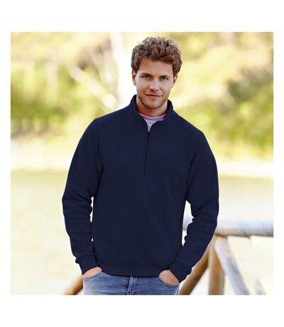 Fruit Of The Loom Mens Premium 70/30 Zip Neck Sweatshirt (Deep Navy) - UTRW3166