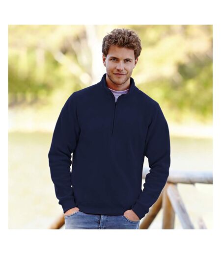 Fruit Of The Loom Mens Premium 70/30 Zip Neck Sweatshirt (Deep Navy) - UTRW3166