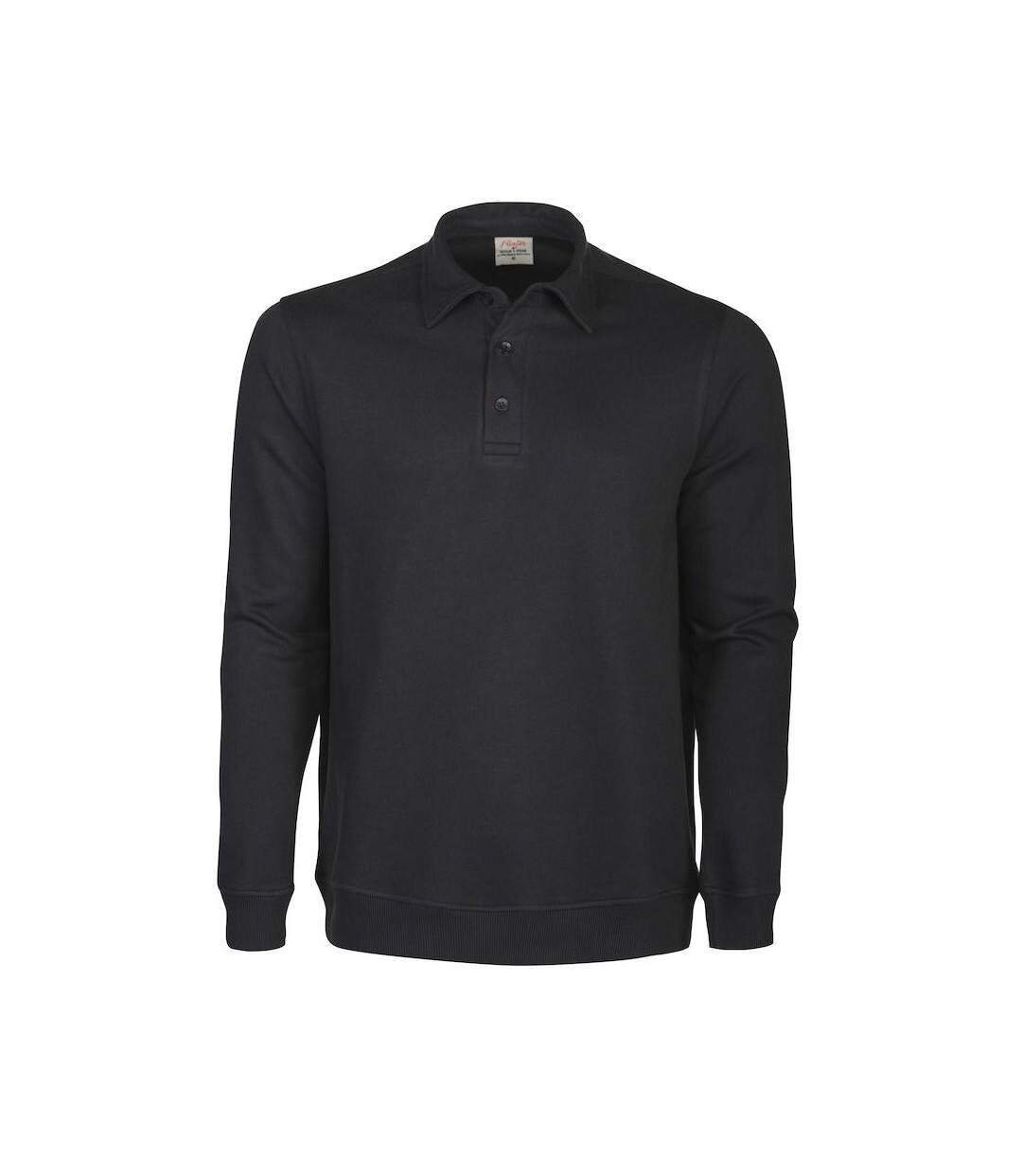 Unisex Adult Homerun Long-sleeved Polo Shirt Black Printer-1