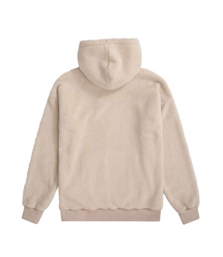 Womens/ladies Fleece Hoodie Off White Animal