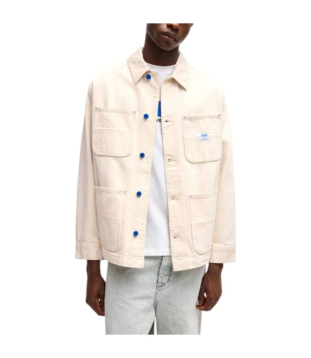 Mens Lisimba Denim Jacket Light Beige Boss-1