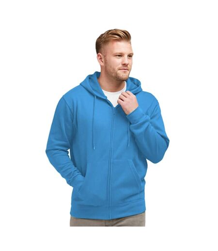 Mens Plain Full Zip Hooded Sweatshirt Royal SG