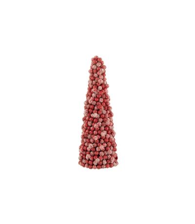 Cône de Noël Déco Baies 41cm Rouge