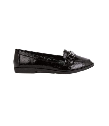 Dorothy Perkins Womens/Ladies Leila Chain Patent PU Loafers (True Black) - UTDP1428