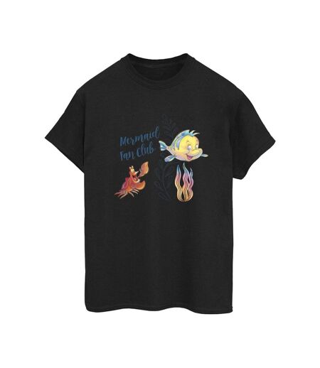 Disney T-shirt boyfriend en coton de The Little Mermaid Club Femme/Ladies (Noir) - UTBI31004