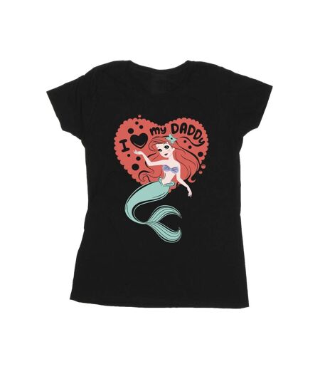 Disney T-shirt en coton Femme/Ladies The Little Mermaid Love Daddy (Noir) - UTBI26334