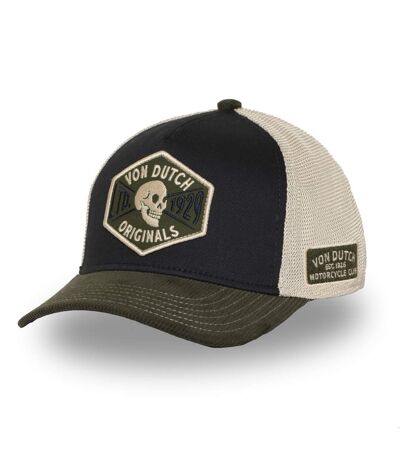 Casquette trucker semi curve visiere en velours avec badge Vondutch