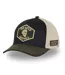 Casquette trucker semi curve visiere en velours avec badge Vondutch-1