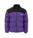 Mens Colour Block Corduroy Quilted Puffer Jacket Purple Firetrap-1