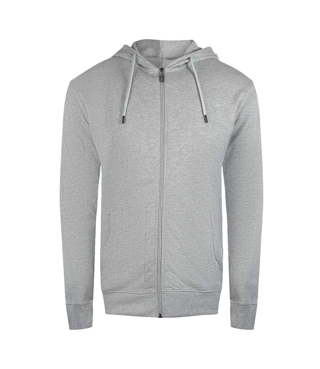 Mens Floral Logo Full Zip Hoodie Grey Cavalli Class-1