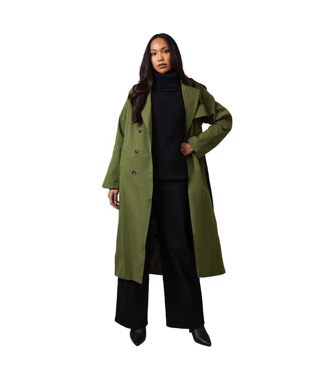 Trench femme vert kaki Principles-1