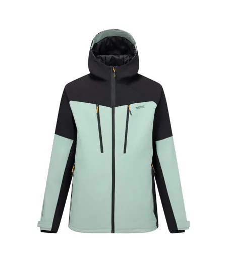 Mens Highton Two Tone Waterproof Stretch Insulated Jacket Glacier Green Black Regatta