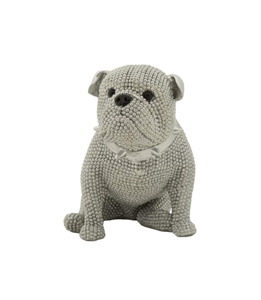 Statuette Déco Bulldog Sparky 17cm Argent-1