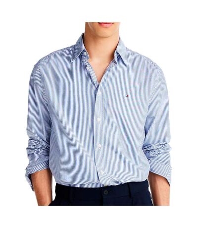Chemise bleu homme tommy hilfiger flex - l