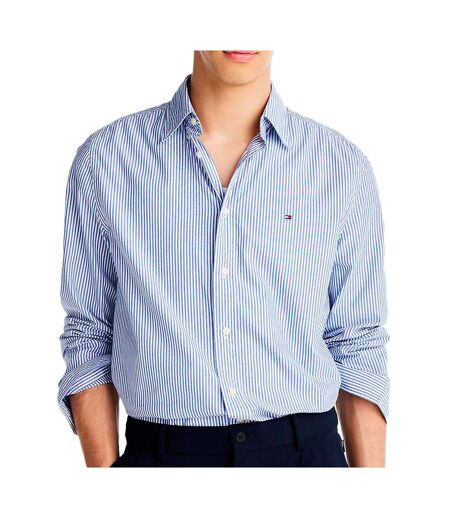 Chemise bleu homme tommy hilfiger flex - l